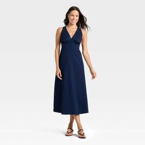 Women's Open Back Maxi Dress - a New Day Navy XS NWT